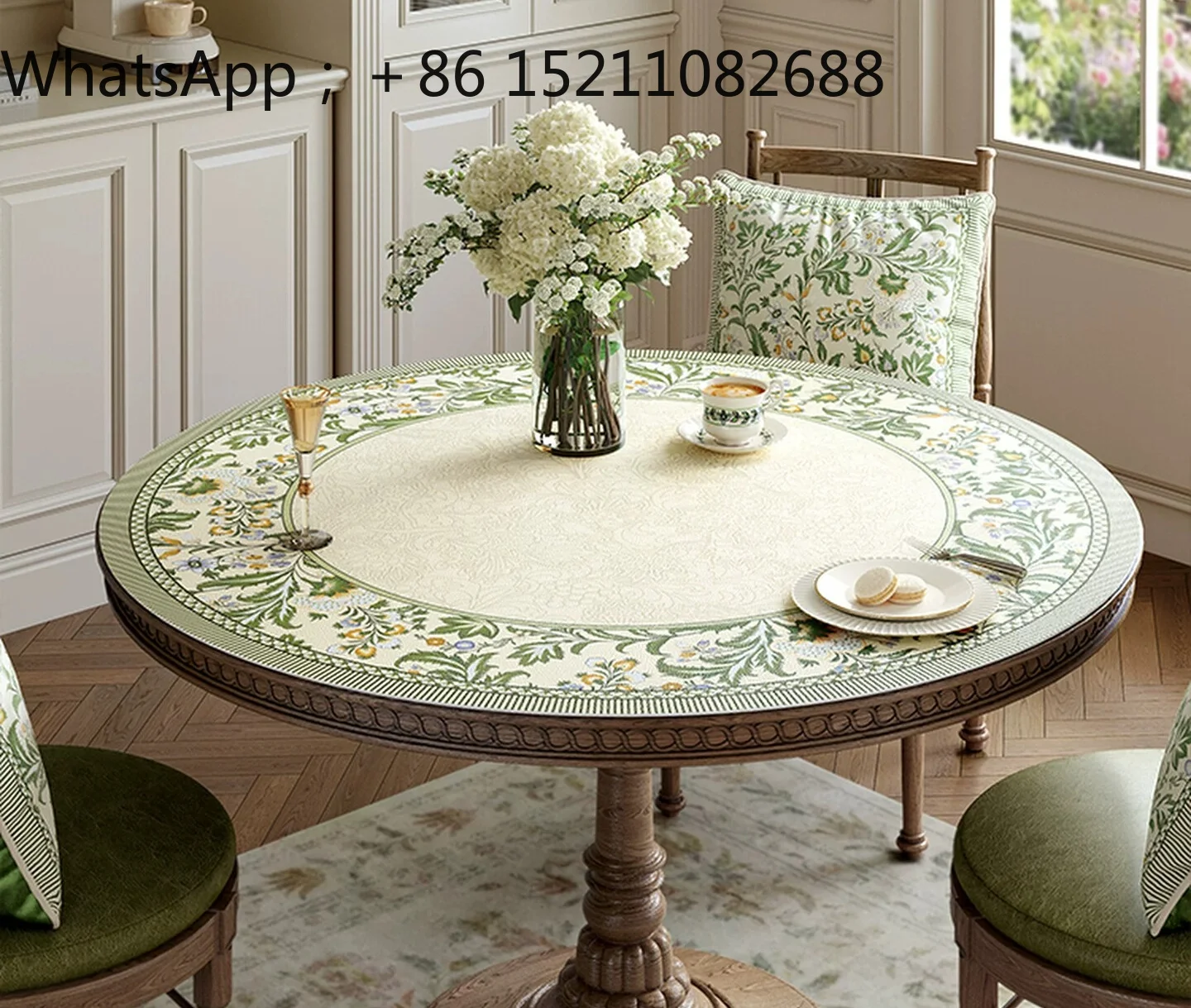 SCY Premium Sensing Restaurant Round Table Mat Leather Waterproof Oil-proof Easy Care Mat