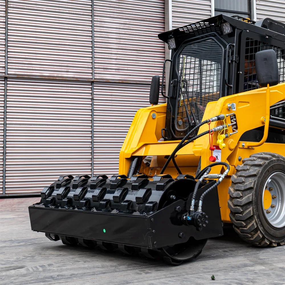 Heavy Duty Skid Steer Loader 1.5m Compactor Wheel Asphalt Roller Attachment Compatible for Bobcat USA STOCK