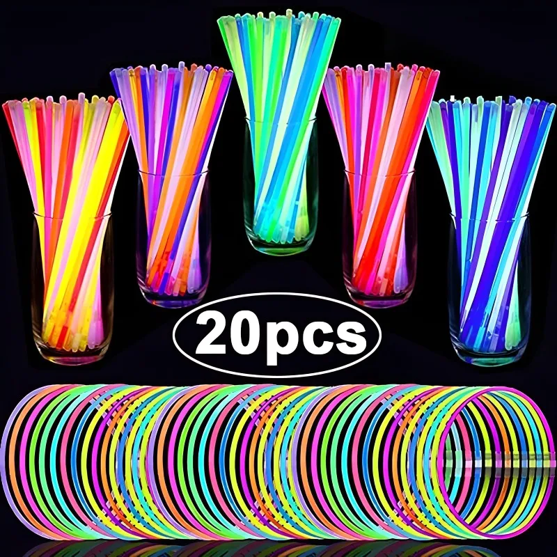 

Glow Sticks Party Fluorescence Light Glow in The Dark Bracelet Necklace Neon Wedding Birthday Party Christmas Decor Glow Stick