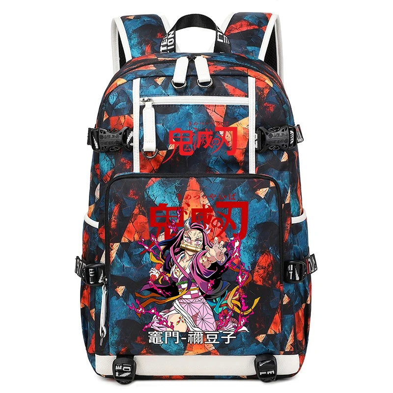 

Demon Slayer Nezuko Anime Print School Backpack Large Capacity Student Bookbag for Girls Durable Travel Rucksack