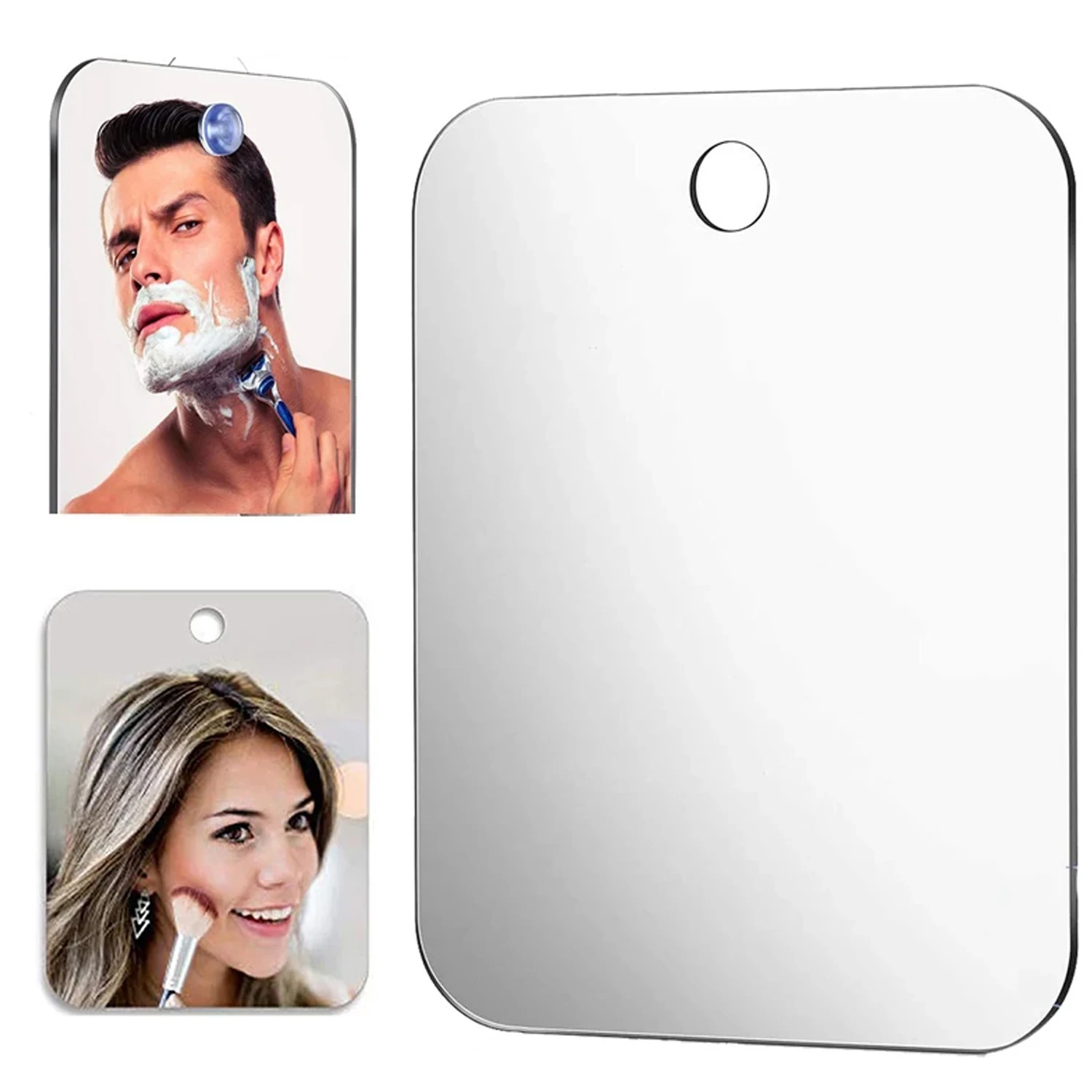 Acryl Anti Nebel Spiegel Mit Wand Saug Dusche Spiegel Für Mann Rasieren Frauen Make-Up Tragbare Reise Bad Zubehör