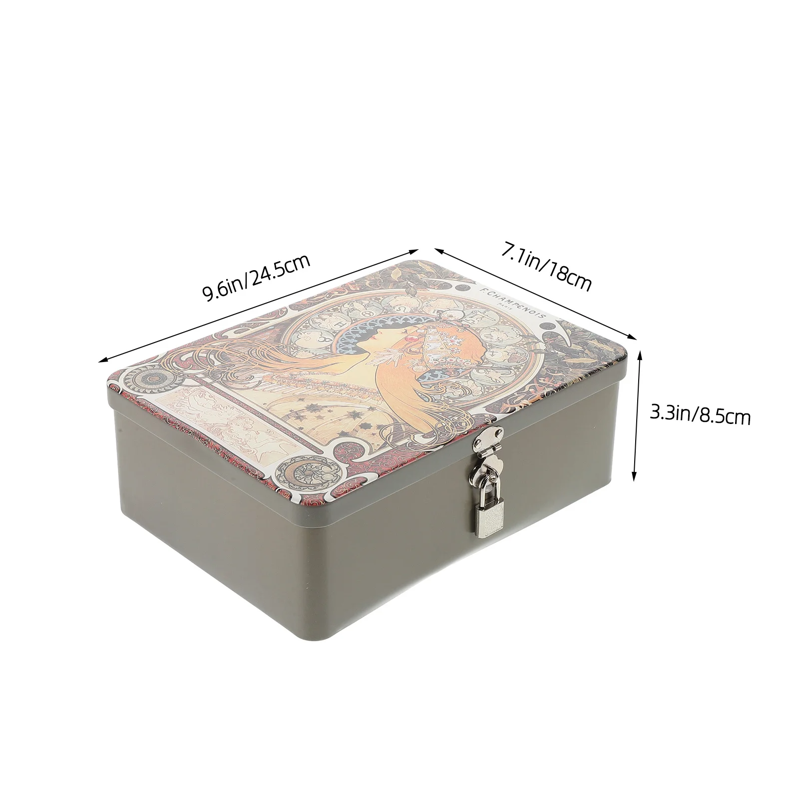 1pcs Vintage Tinplate Box Lock Storage Case Jewelry Candy Container Gift Wedding Party Promotion Small Trinket Organizer