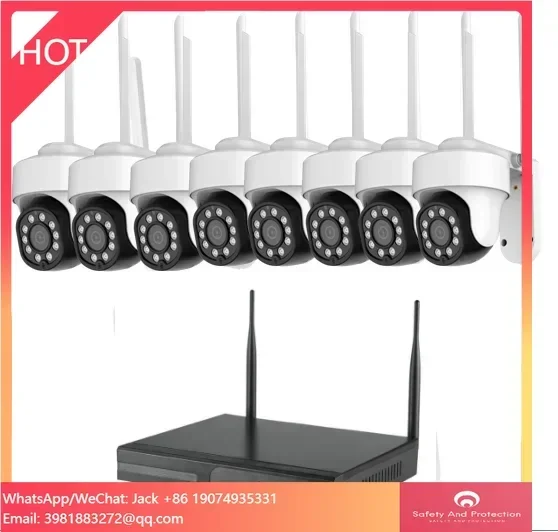 

5MP Auto Track Human Detect 8CH WIFI NVR Home Security Kit 3MP Wireless PTZ Dome Camera System Color Night Vision