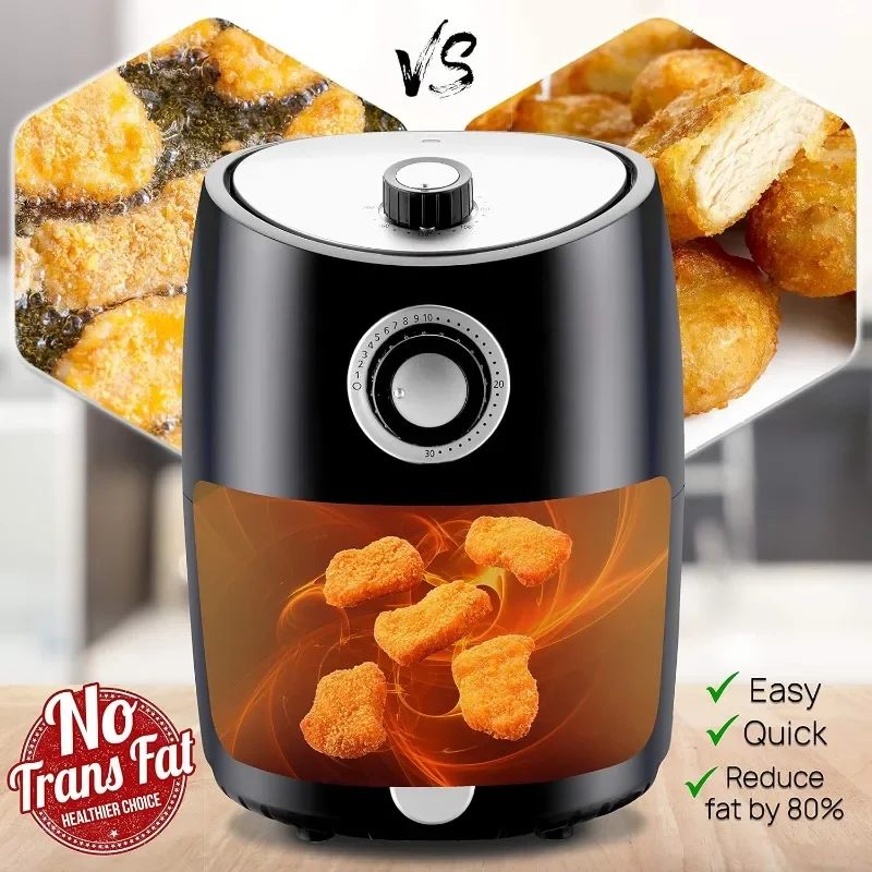 NutriChef Air Fryer Capacity Personal Air Fryer, Conserve Counterspace,Oil-free Cooking with Removable Deep Non-Stick Fry Basket