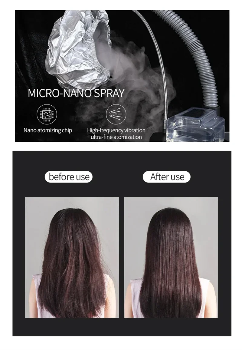 2024z Professional Salon Desktop Portable-Mounted Hair Care And Smoothing Micro Mist Hair Steamer for Oil & Dye & Natural Hair