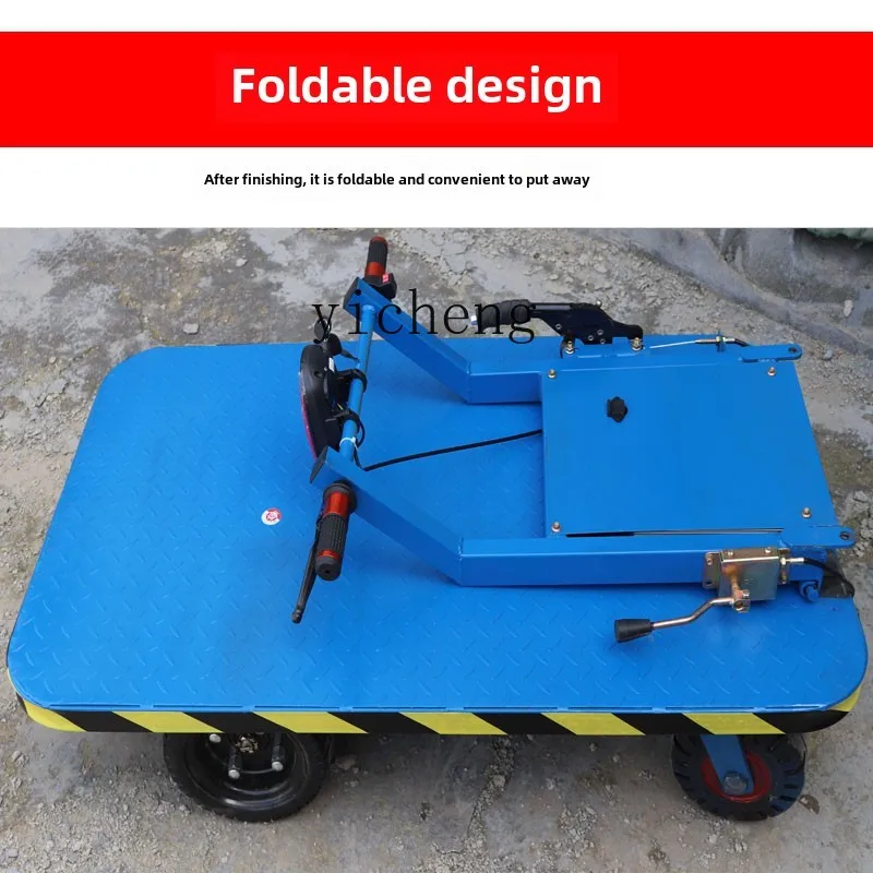 XL Electric Trolley Handling Trailer Four Wheel Flat Truck Load King Transporter