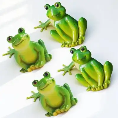 

4 Pcs Frog Simulated Ornament Favors Succulents Green Mini Frogs for Plants