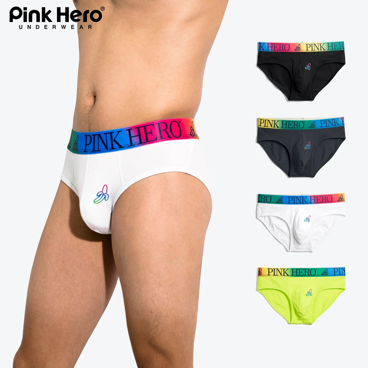 Men\'s Briefs PINKHERO 501，Homens Cueca， Comfortable Cotton Men Underwear Sexy Briefs， Breathable Man Underpants