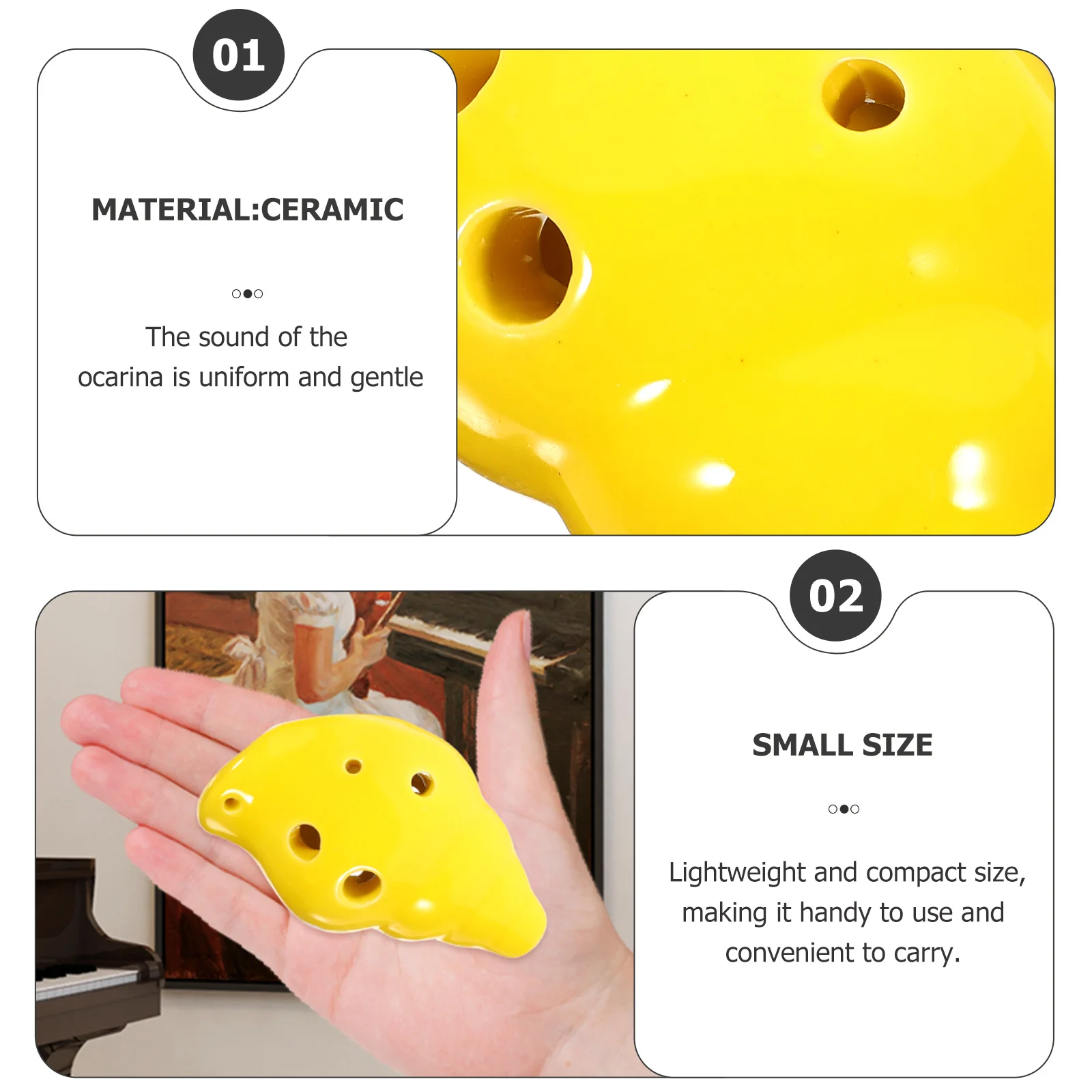 

Ceramic 6-Hole Conch Shape Ocarina Portable Beginner Practice Musical Instrument Professional Ocarina for Children Gift
