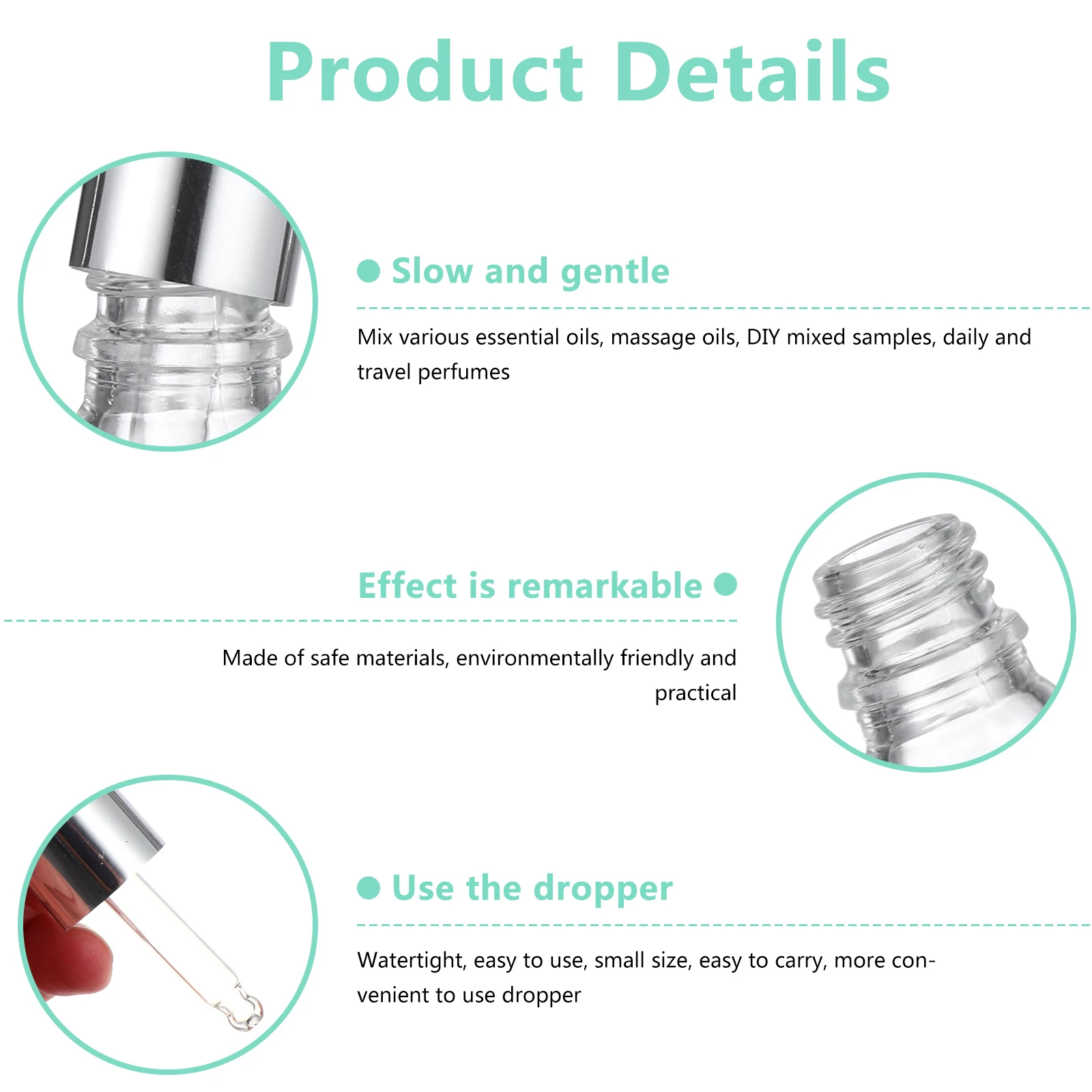 

15Pcs 5ml Glass Dropper Bottle Essential Oil Container Safe Reliable Long Serving Life Avoid Wasteful Mess Essential Oil Dropper