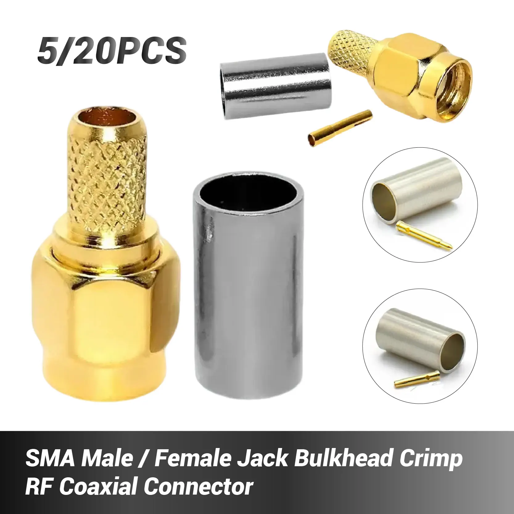 5Pcs Sma Male Femal…