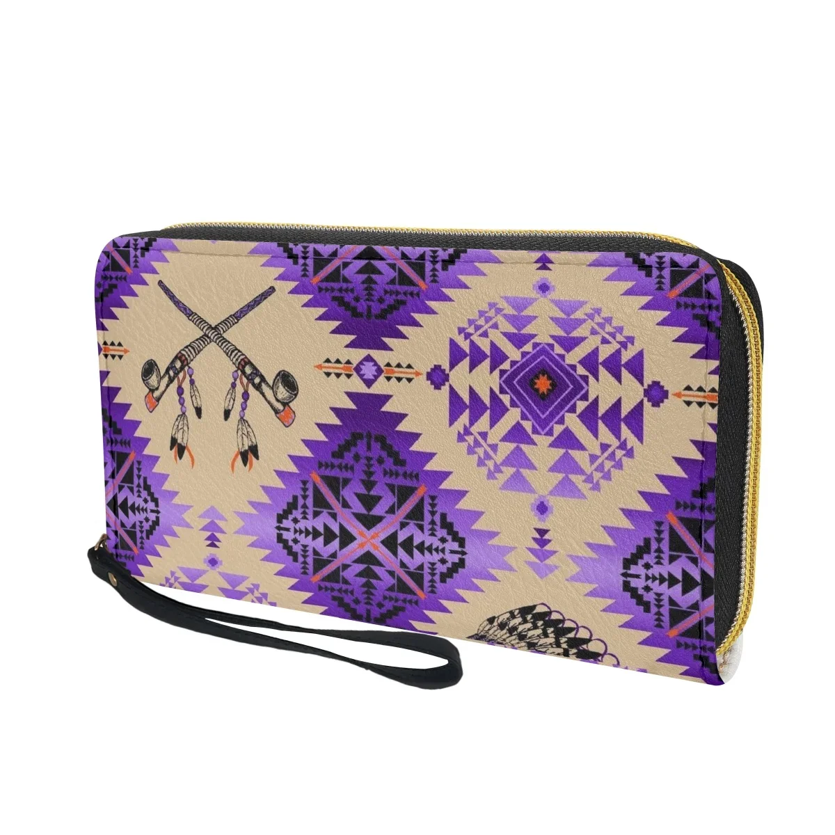 Cartera de diseñador de lujo para mujer, bolsos de pulsera con patrón Tribal, monedero multifunción, marca de lujo, 2023