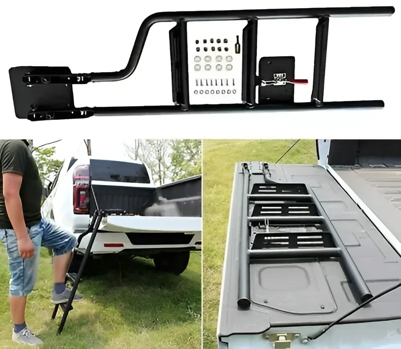 Black Pickup Truck Step Foot Tailgate Ladder Fit for Jeep Gladiator JT 2019-2023