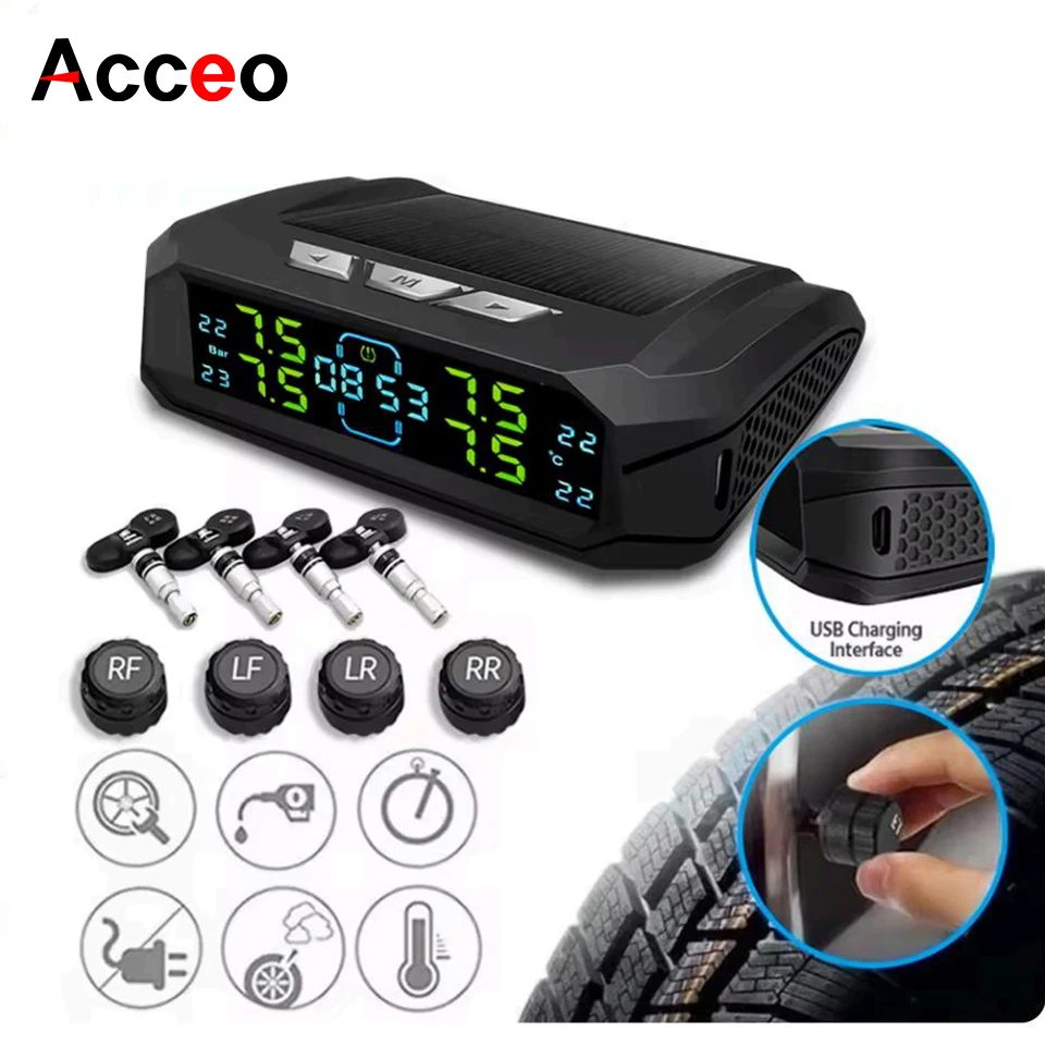 太陽光 発電 ソーラー ワイヤレス TPMS タイヤ 空気圧 モニタリング