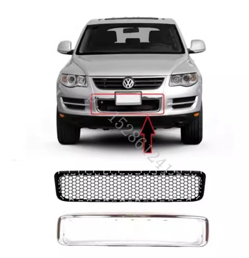 For VW/Volkswagen Touareg 2008 2009 2010 ABS front grille lower grille middle grille bright frame Car Accessories