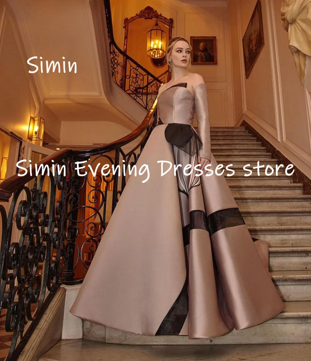 Simin Satin A-line Strapless Populer Ruffle Formal Prom Gown Floor-length Evening Elegant Party dresses for women 2023