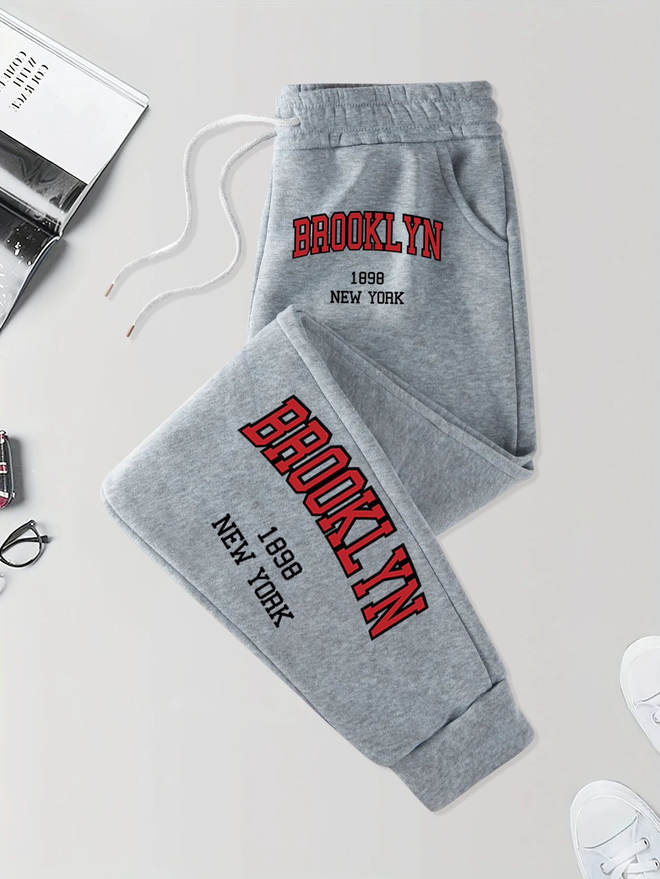 

Brooklyn New York 1828, спортивные штаны с карманами и принтом, мужские уличные осенние длинные брюки, спортивные брюки с эластичной резинкой на талии, базовые удобные брюки