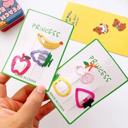 3pc Cute Colorful Fruit Strawberry Cherry BB Hairpin Hair Clips Grips for Girls Kids Child Hair Pet Accessories Headband