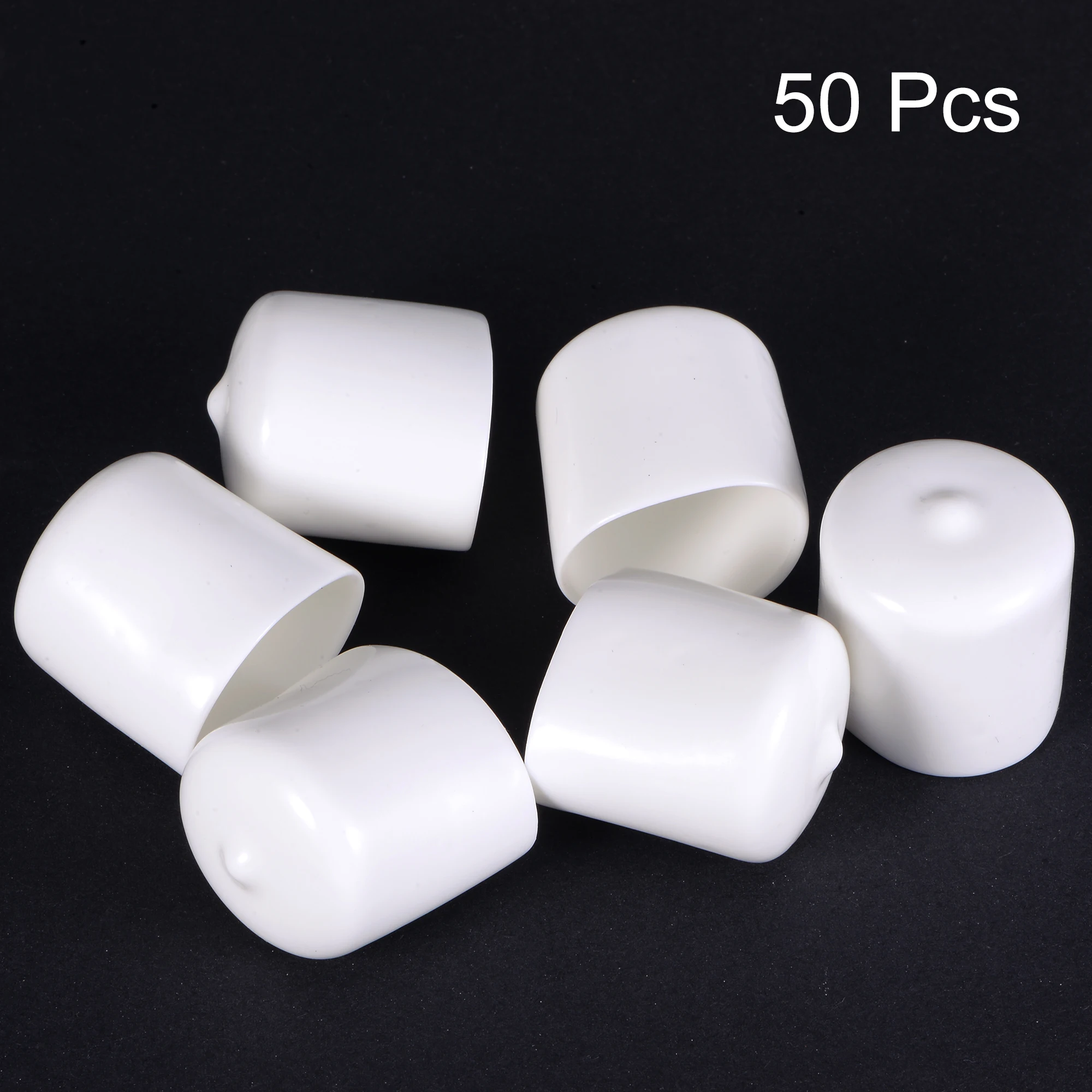 

50Pcs 15-25mm Flexible Rubber End Caps Vinyl Cover Screw Thread Protector Plastic Cable Wire Thread Cover Tube Pipe Protecting