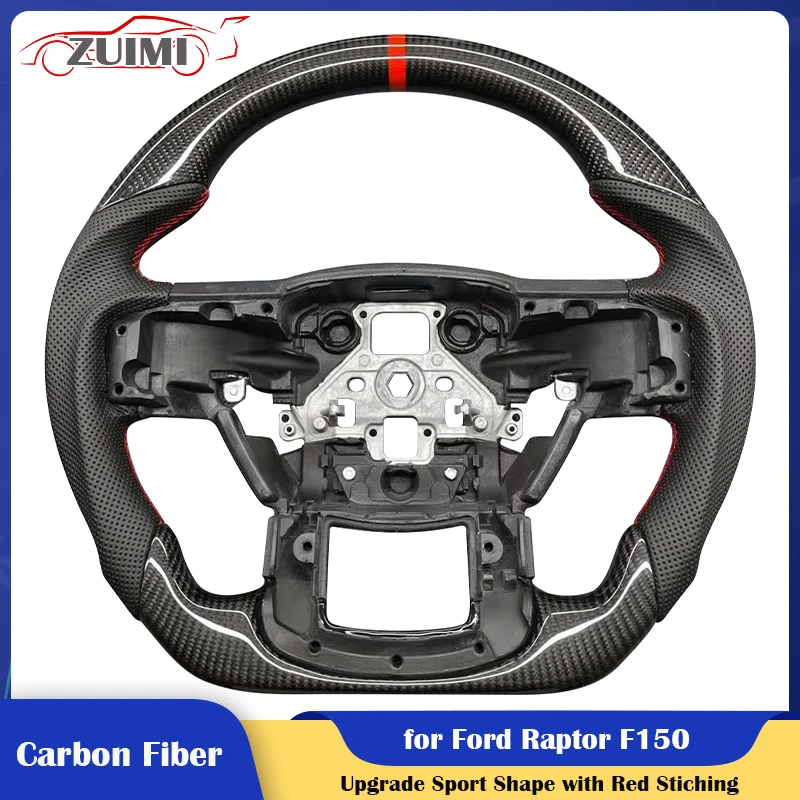 

Upgrade Real Carbon Fiber Steering Wheel for Ford F150 Raptor 2015-2020 Plug an Play Steering Wheel Accessories