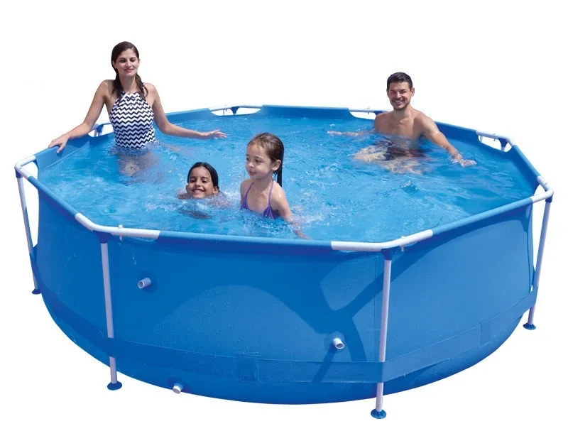 Outdoor Above Ground Portable Foldable Round Swimming Pool Steel Metal Frame Family Water Play Equipment