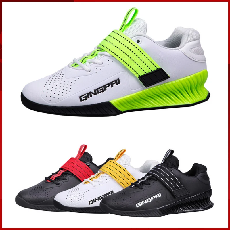 Brand GINGPAI Big Size 46 Strength Weightlifting Hard Pull Shoes Men\'s Indoor Comprehensive Training Shoes Anti slip Support