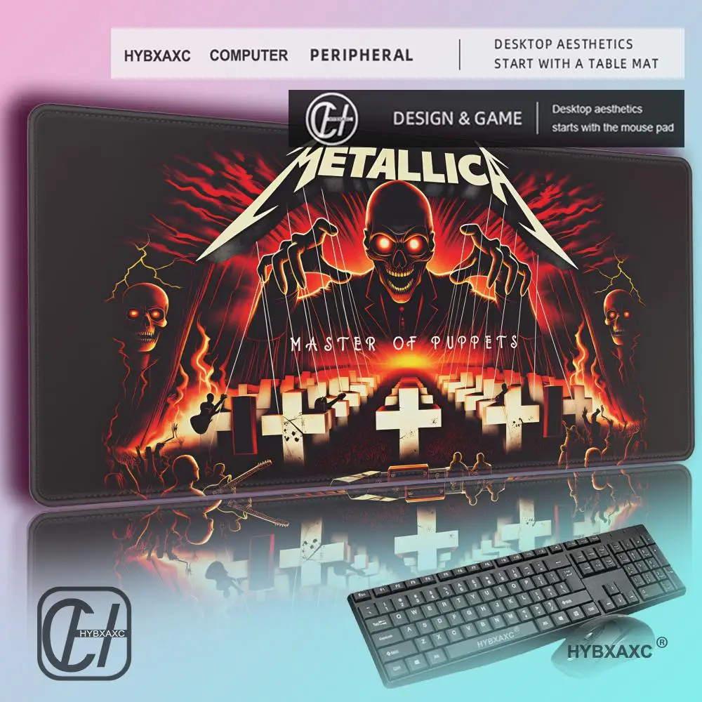 

HYBXAXC M-etallica Master of Puppets Skull Skeleton Large Mouse Pad Anti-slip Desk Mat for PC Gamer Laptop Keyboard