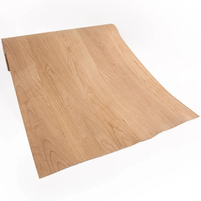 0.5mm Seamless Random Pattern Natural Cherry Wood Veneer for Decor Furniture Cabinet Door Upgrade Veneer Panels L: 250X58cm