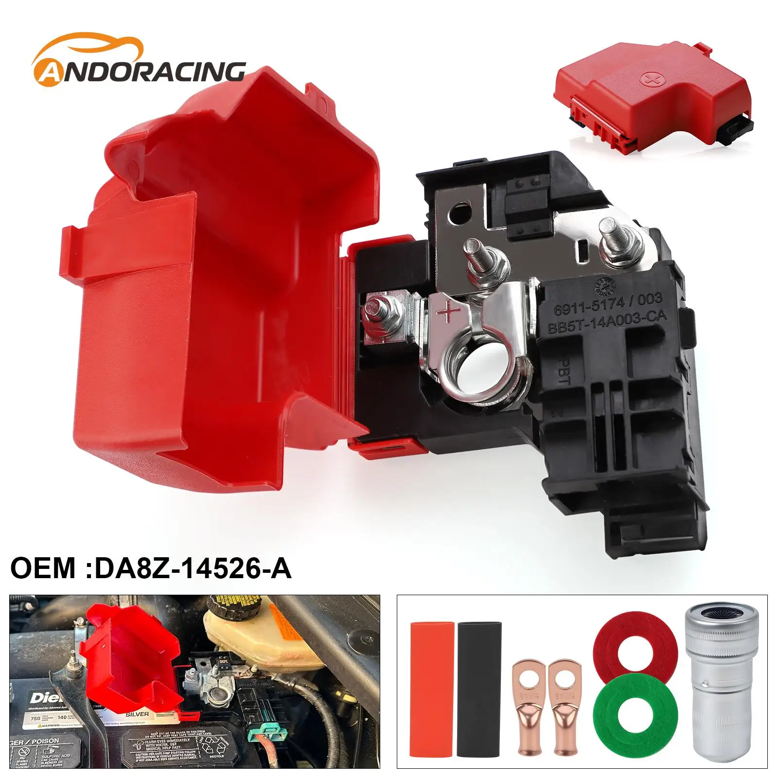 New Car Battery Terminal Circuit Breaker & Clean Brush OEM 956-211 DA8Z-14526-A For 2011-2019 Ford Taurus Explorer Police Taurus