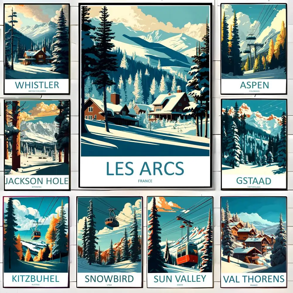 Beautiful Snow Mountain Scenery Art Poster Wall Art Print Poster Decorative Mural Home Decor Gift Unframed
