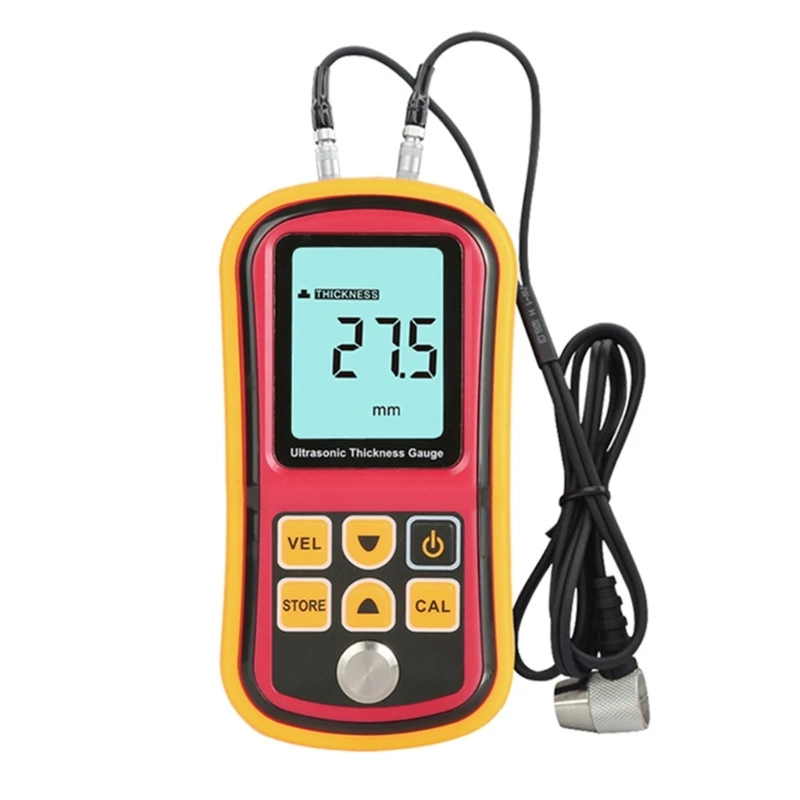 Digital Ultrasonics Thickness Gauges Tester Meter Ranges 1.2-225mm with Probes for Measuring Metal Nonmetal Materials Steel