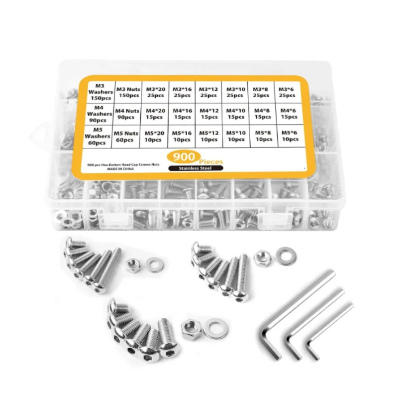 Wholesales Boxed round head bolt nut screw kit M2 M2.5 M3 M4 M5 M6 M7 M8