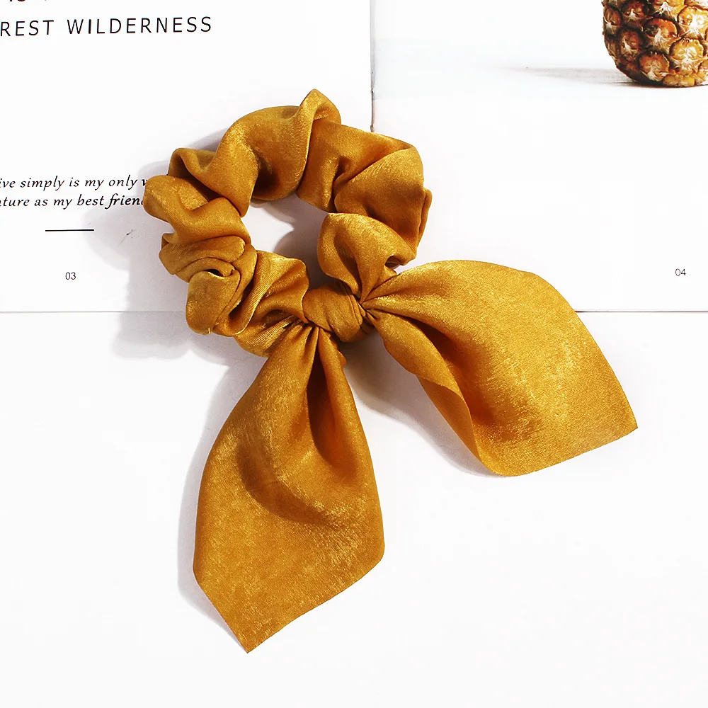 Leopard Bowknot Elastisches Haarband Frauen Einfarbig Scrunchie Mädchen Haargummi Pferdeschwanz Halter Stirnband Haar Seil Haar Zubehör – Detail 25