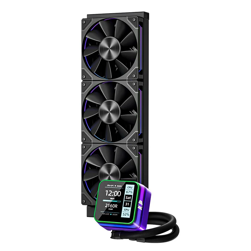USIREN Neptune Vision 360 ARGB All-in-One Water Cooling Radiator,2.8 Inches LCD Digital Display/LGA1850/1700/115X/20XX/AM5/AM4 view 2