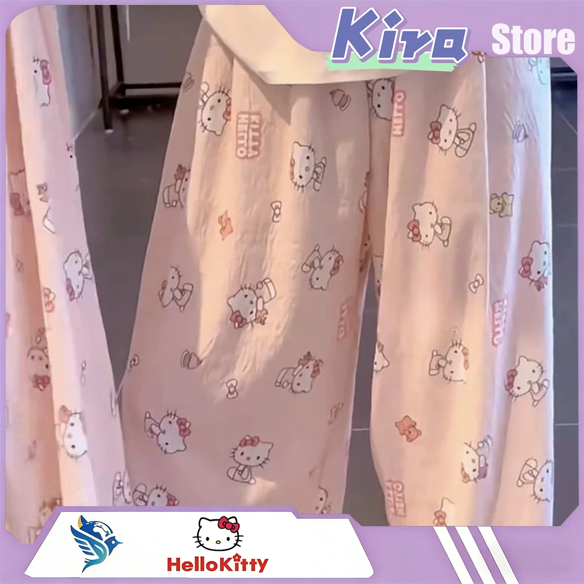 

HELLO KITTY Pyjama Trousers Women'S Trousers Relaxed And Loose Casual Walking Pants Thin Home Pants Lazy Wind Can Wear Outside