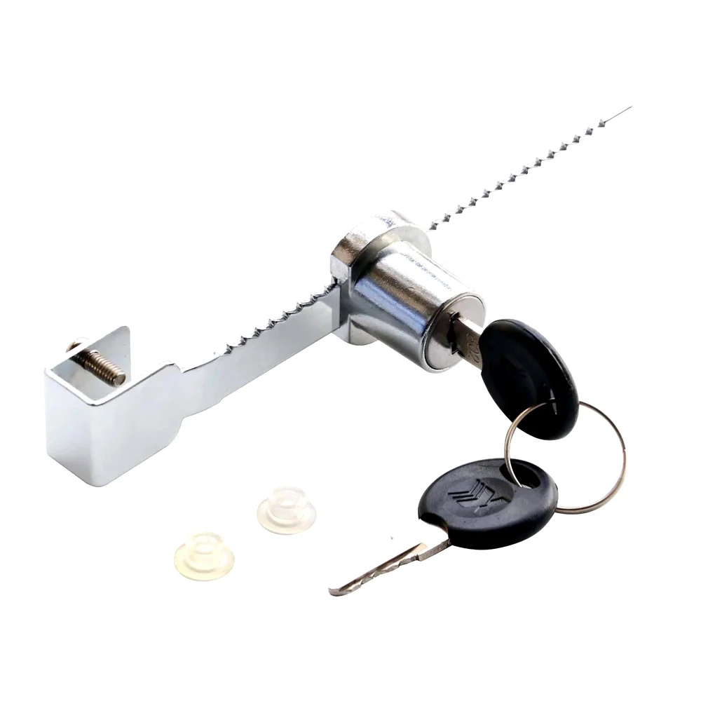 

Display Case Lock Sliding Glass Door Ratchet Lock Security Glass Cabinet Lock with 2 Keys