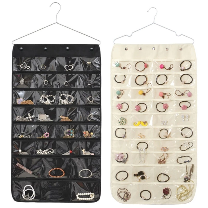 

Double Sided Jewelry Holder Bag Wardrobe Jewelry Storage Spaces Saving