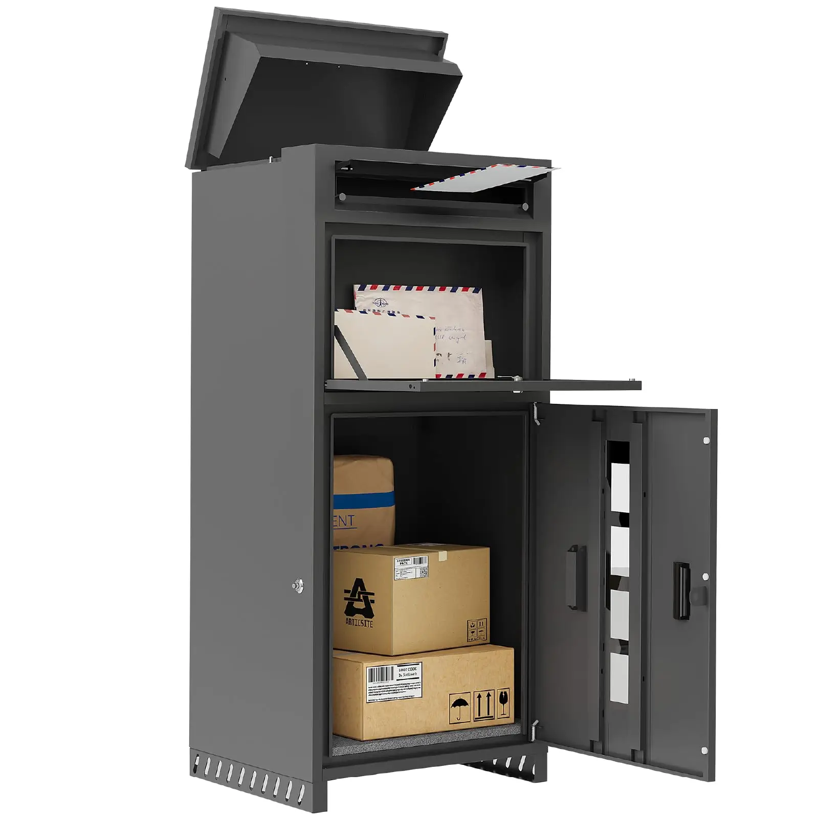 No-Assembly-Required Large Package Delivery Box for Outside, 40.6