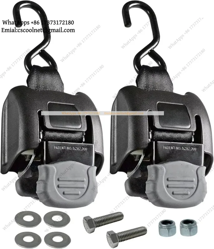 High Strength Retractable Ratchet Strap for Boat Trailer, 500 Lbs Load Capacity Tie Down Belt