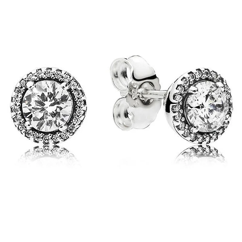 925 Sterling Silver Sparkle Classic Elegance Necklace Earring Set