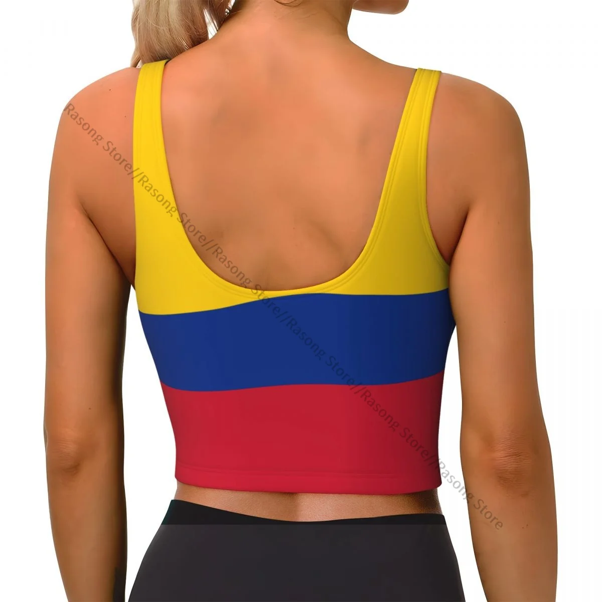 Yoga Vest Women Gym Sports Crop Tops Flag Of Colombia.svg Streetwear Workout Breathable Tank Top Female