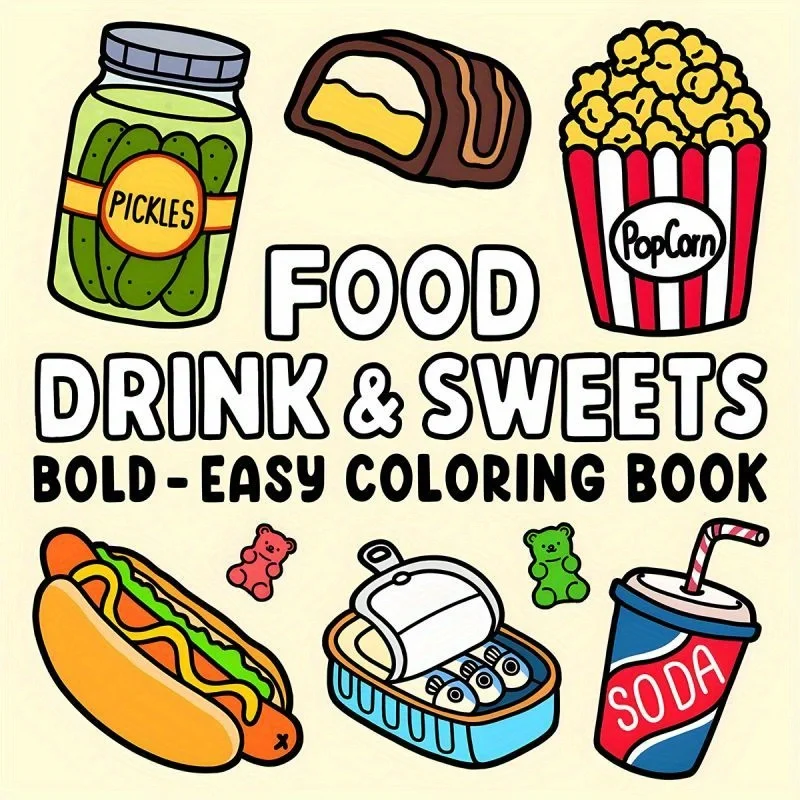 

Gourmet & Feast Coloring Book,Unique Cover, Perfect Gift for Adults, Ideal for Valentine's, Christmas, Halloween，New Year