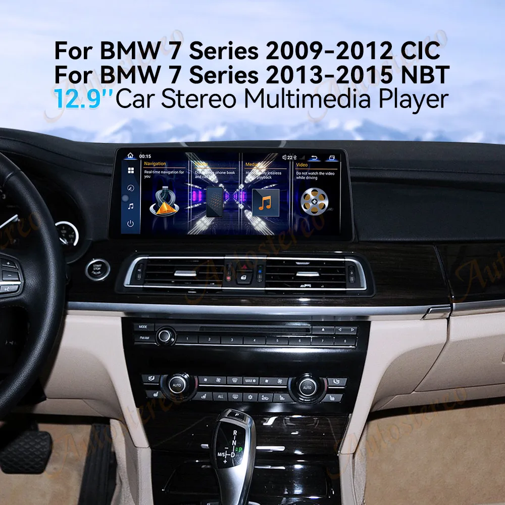 カーマルチメディアプレーヤー,カーラジオ,メインユニット,GPSナビゲーション,BT,ウルトラデュアル,Android 13, 12.9インチ,BMW 7シリーズ2009-2012