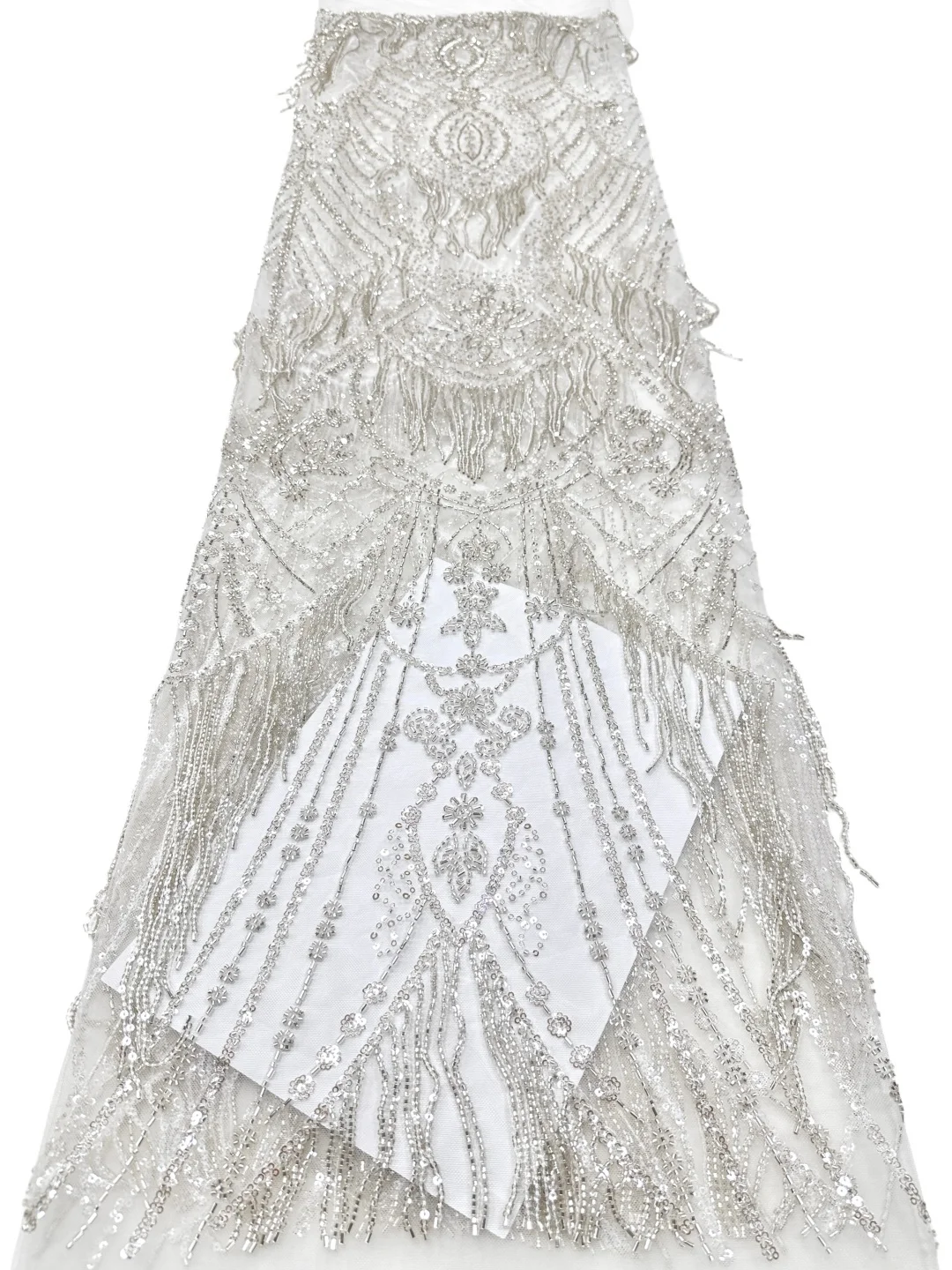 Luxuriöser Afrikanischer Perle – Embroidery Net Fabric Bewertung und Preis