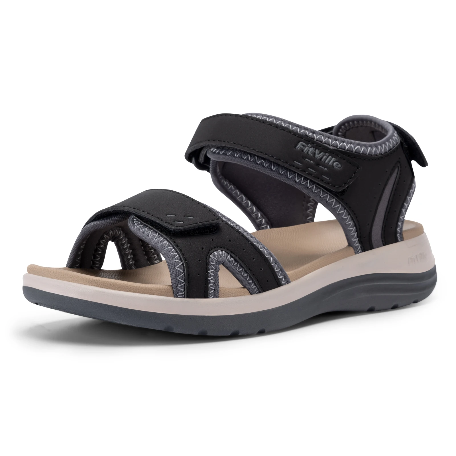 

FitVille Women's Summer Sandals Orthopedic Wide Beach Flat Sandal Casual Ladies Shoes for Women Arch Support Slipper Feet Relief