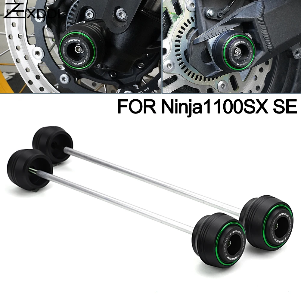 

For KAWASAKI Ninja1100SX SE Ninja 1100SX SE 2024 2025 Motorcycle Rear Front Wheel Axle Fork Crash Protection Pad Accessories