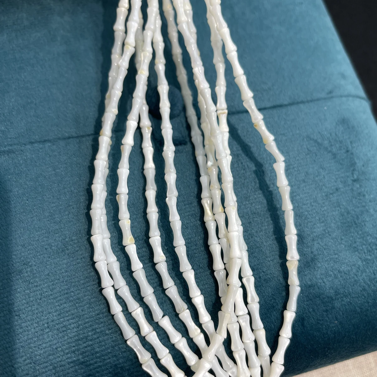 18cm Natural Freshwater Shell Bones White Bead Jewelry Make DIY Necklace Bracelet Earring Accessory Women Gift 4x8mm