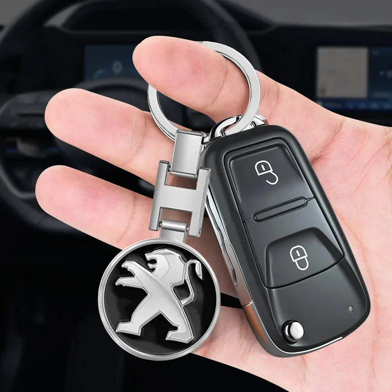 سيارة معدنية مفتاح سلسلة معلقة المفاتيح أفضل هدية خاتم مفتاح لبيجو 106 108 406 407 408 206 207 208 301 306 307 308 508 #5
