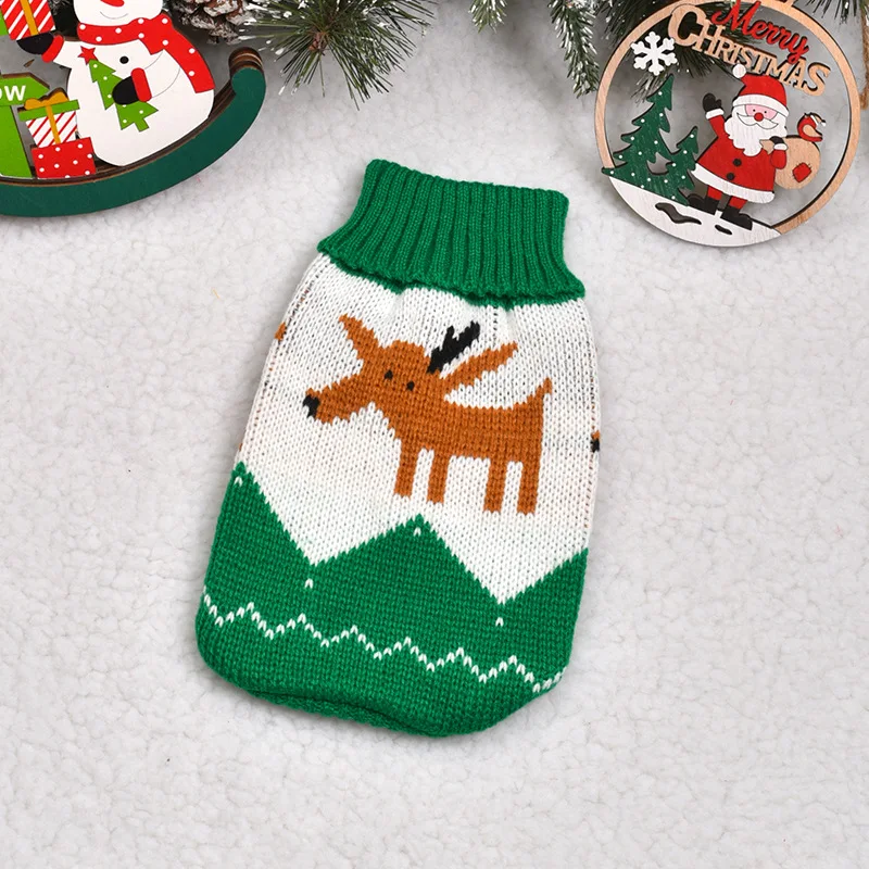 Puppy Knitted Sweater Autumn and Winter Dog Clothes Teddy Bear Christmas Dress Pet Warm Pullover Pet Supplies