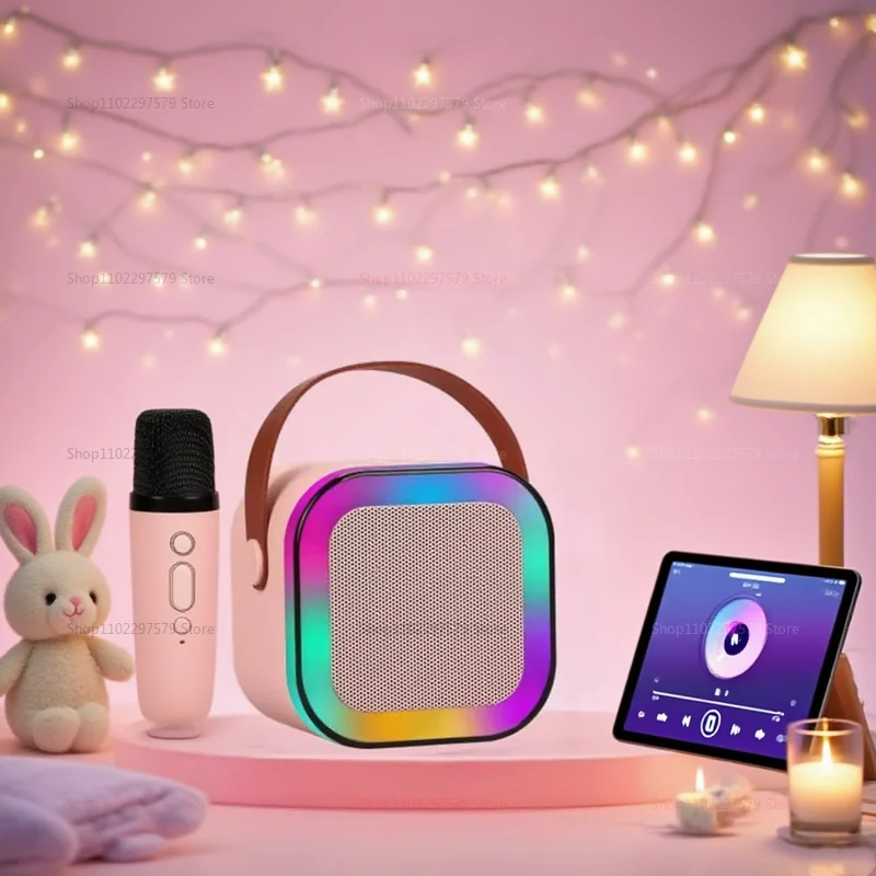 K12 مكبر صوت بلوتوث محمول آلة الكاريوكي اللاسلكية مع ميكروفون للأطفال الصوت المنزلي الكبار الأسرة الغناء والحفلات #5